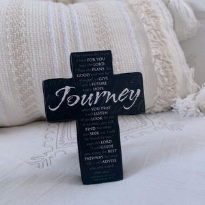Small decorative cross with text